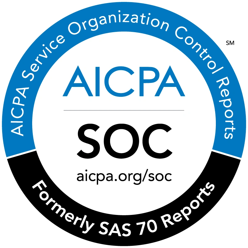 AICPA SOC Logo - Service Organization Control Reports, Formerly SAS 70 Reports.